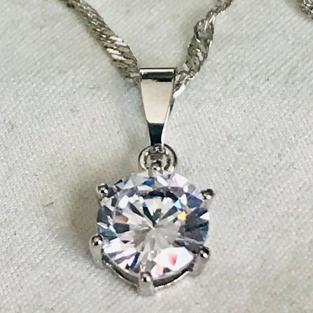 Simply Elegant Classic 2CT Solitaire AAAAA Diamonique Necklace